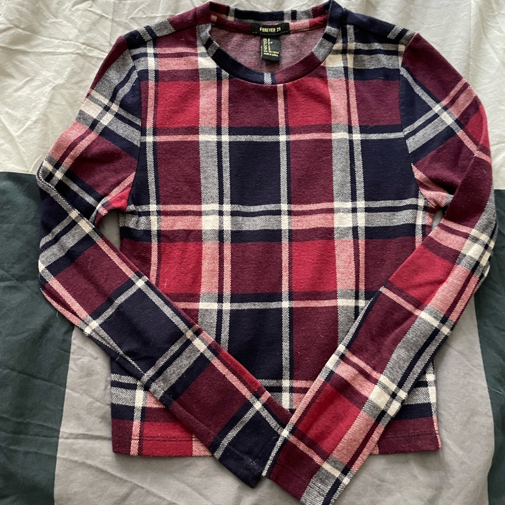 SET!! Preppy Knit Tartan Skirt and Top